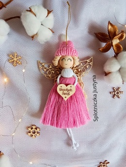 Anioł Wesołych Świąt róż