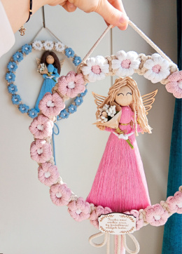 Anioł w wianku dla nauczyciela-pudrowy róż