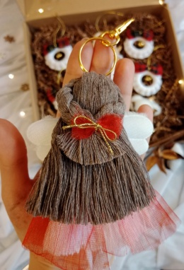 Aniołek świąteczny brelok