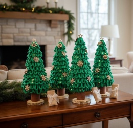 Choinka Szmaragdowa zieleń, stojąca z LED