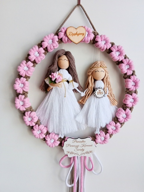 Pamiątka I Komuni Świętej w wianku, podziękowanie